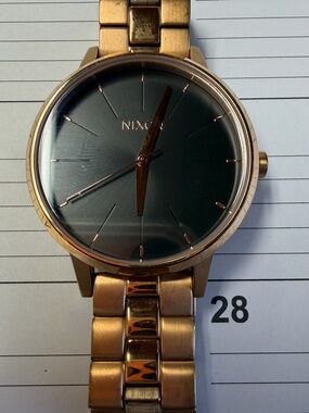 Nixon Rose Gold Bracelet Watch with Black Dial